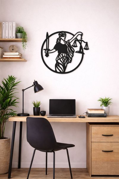 ArliaDesign Ahşap Adalet Terazisi Tablo Dekoratif Ev / Ofis / Tablo Modern Avukat Hediye Tablosu Duvar Süsü