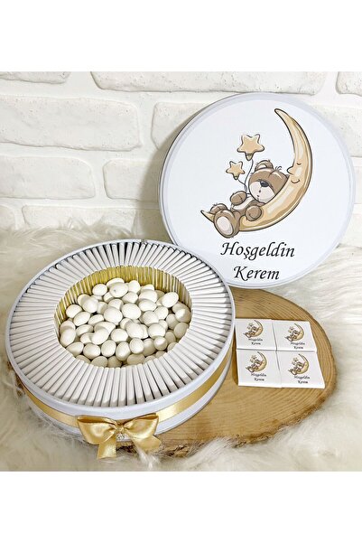 Sweet Story 100 Adet+200 Gr Draje Ayda Uyuyan Ayıcık Temalı İsme Özel Hoşgeld...