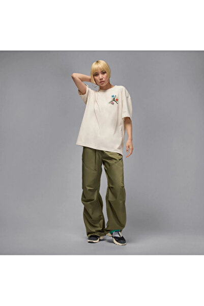 Nike Jordan Flight SS OS Tee Kadın Bej Tişört (yousportswear)