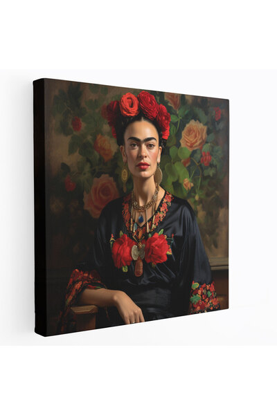 Popcas Frida Kahlo Kanvas Tablo - Yoğun Bakış Duvar Sanatı