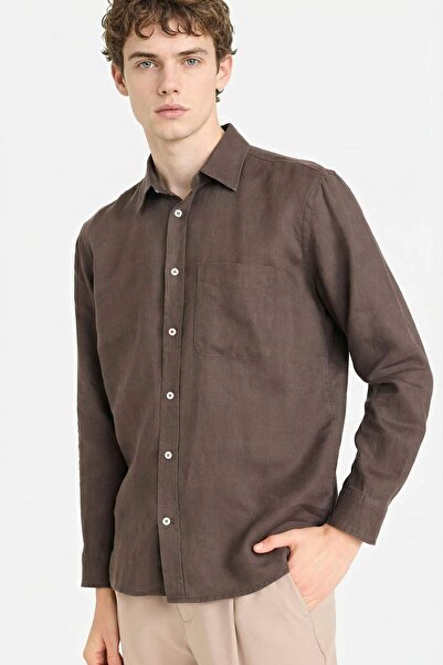 DeFacto 100% Linen Shirt G0788Ax26Sm