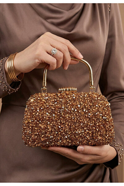 Çanta Trend Women's Crystal Stone Chain Long Strap Evening Dress Bag