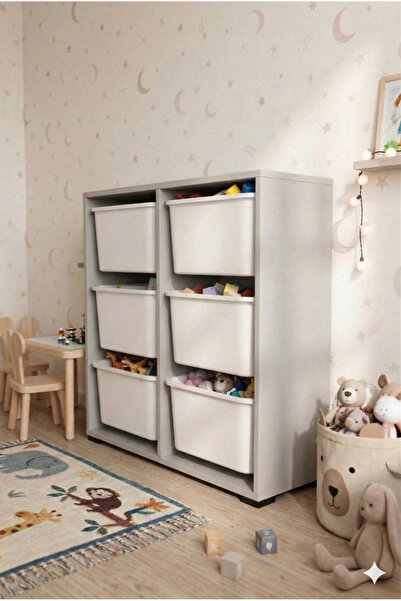 decosense 6 Çekmeceli Çok Amaçlı Oyuncak Dolabı ve Saklama Ünitesi – Çocuk Od...