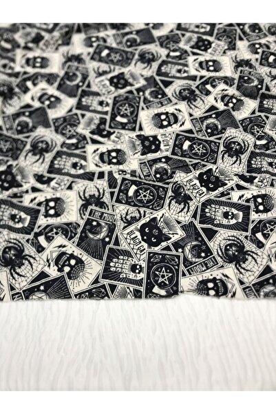 Yiğit Kumaş Desenli Pazen Kumaş, Parça 60x100 cm - Kuru Kafa Desenli