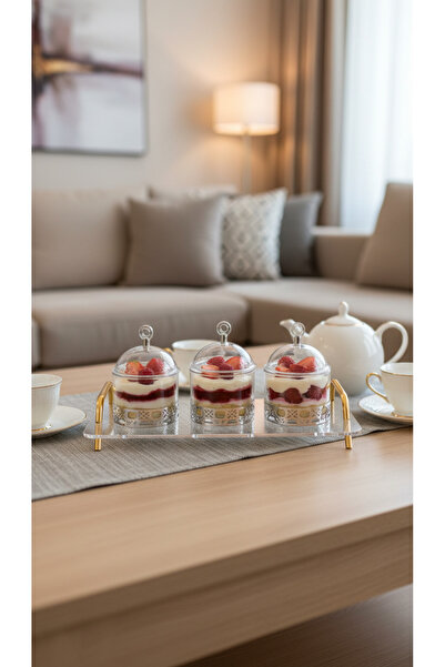 Generic A luxurious serving tray set with an elegant stand and comfortable ha...