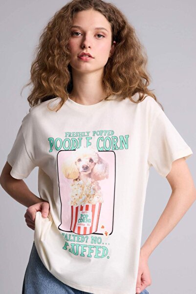 DeFacto Υπερμεγέθες μπλουζάκι με τύπωμα G9003AX26SM