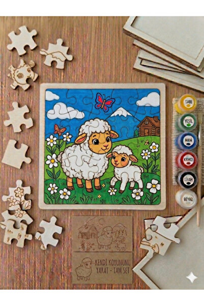 Hobiuniverse مجموعة تلوين الخراف الخشبية للأطفال - مجموعة مونتيسوري التعليمية...