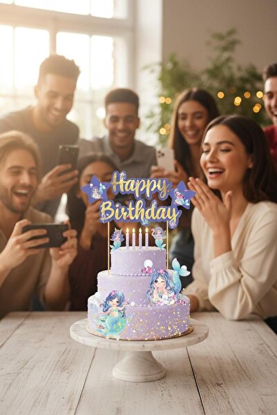 Cadde Süs Mermaid Themed Toothpick Cake Topper