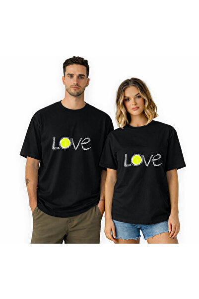 Kidilia Love Tennis Visual Unisex Crew Neck Design Tshirt
