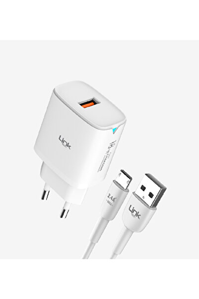 Linktech C305 18W USB‑A Hızlı Şarj Adaptörü kablolu set garantili ürün