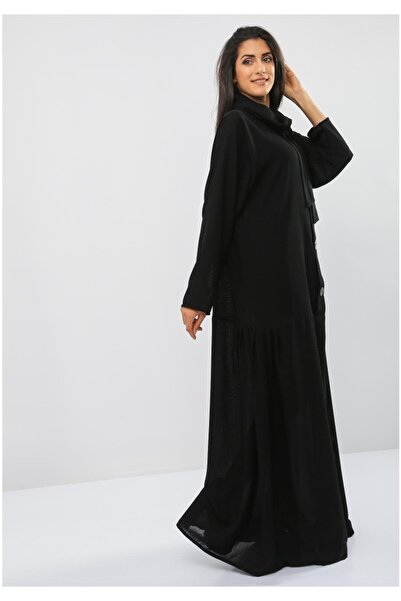 Bousni Modern Style High neck Collar Abaya