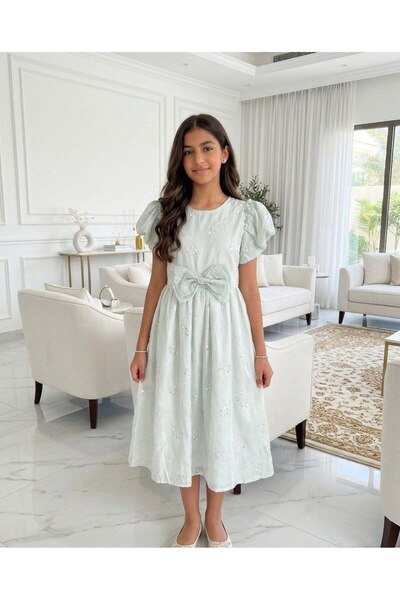 alqarat "Summer Princess" Pearl-Bow Embroidered Dress