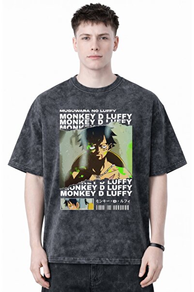 SEVBANO Μπλουζάκι Monkey D. Luffy One Piece Anime με στάμπα, Unisex, Oversize...