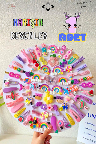 LİGROUND 1 ADET Karışık Desen Çıt Çıt Saç Aksesuarı Sevimli Minik Toka Kız Ço...