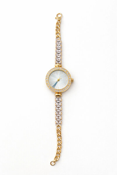 naaksesuar Stylish Women's Watch with Gold-Colored Stone Detail