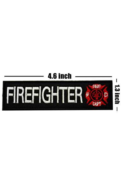 QUİCKPREP İtfaiyeci Logolu Nakış Patch - 11.6 x 3.3 cm Yapışkanlı Tekstil Yaması