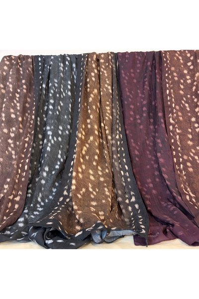 Mehru Scarfs Bambi Pattern Brown Shawl – Non-Slip Textures – Summer/Winter – 75X185