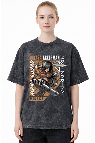 SEVBANO Mikasa Ackerman Attack on Titan Anime Printed Unisex Oversized Vintag...