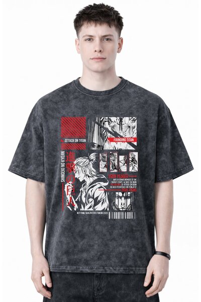 SEVBANO Design Eren Yeager Attack on Titan Anime Printed Unisex Oversized Vin...