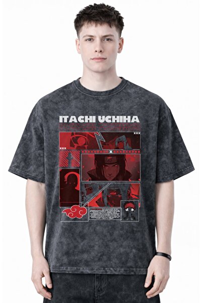 SEVBANO Design Itachi Uchiha Naruto Anime Printed Unisex Oversized Vintage Wa...