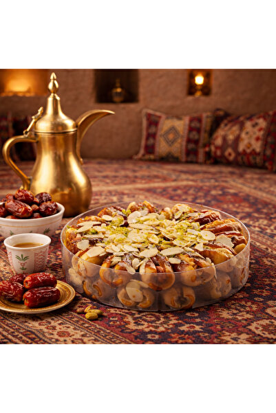 Saudia Sagai dates stuffed with almonds - half a kilo in a luxury acrylic box...