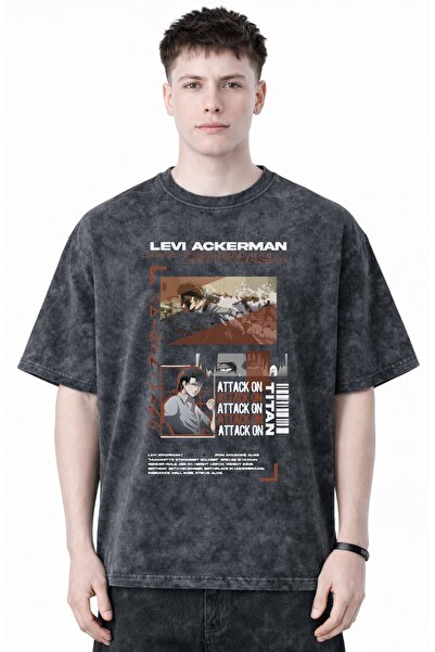 SEVBANO Attack on Titan Levi Ackerman Anime Printed Unisex Oversized Vintage ...
