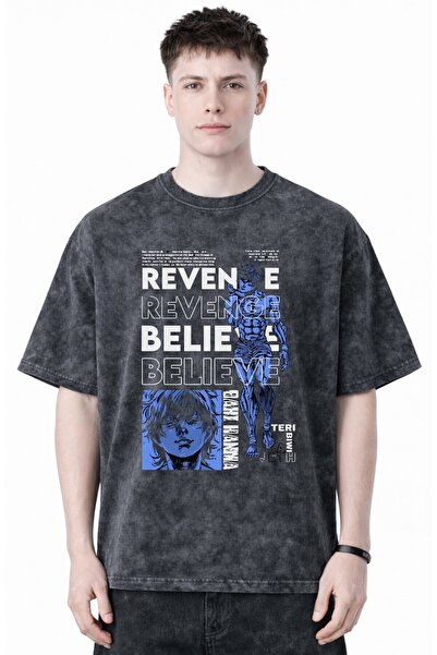 SEVBANO Baki Hanma Anime Printed Unisex Oversized Vintage Washed T-Shirt