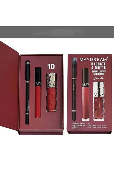 MAYDREAM My Dream 3-in-1 Makeup Set – Lipstick, Lip Gloss, Eyeliner in a Styl...