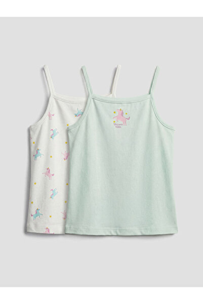 LC Waikiki Özmarka New Season Square Neck Girls' Tank Top 2-Pack
