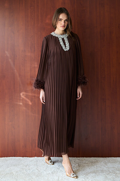 Melike Tatar Taşlı Piliseli Elbise 32-2659