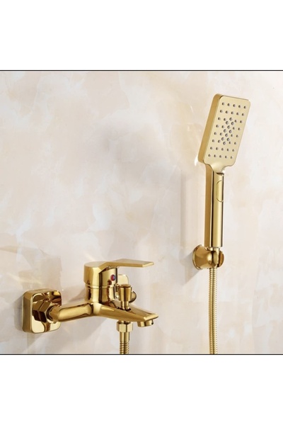 banyosepeti Gold Duş Seti Batarya Dahil Komple Set Altın Duş Başlığı