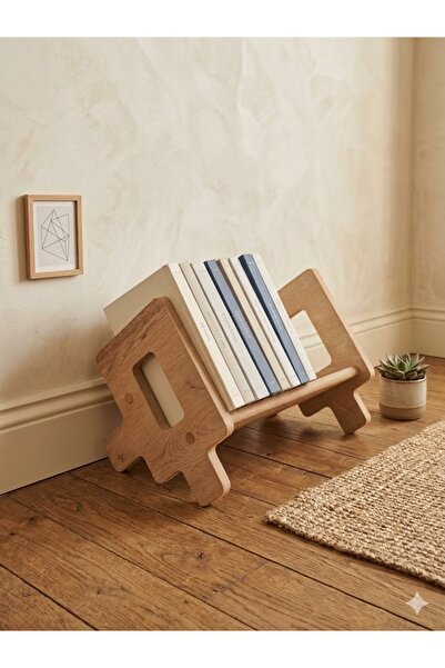 akçehome Artisan Serisi V-Line Geometrik Masaüstü Kitaplık