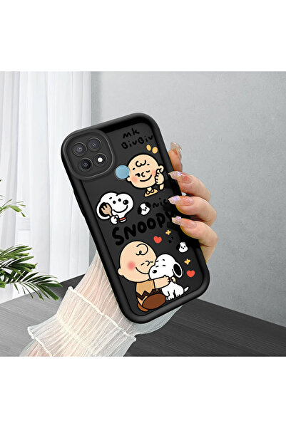 ucuc حافظة سيليكون سوداء متوافقة مع هاتف اوبو A15/A15S، مقاومة للصدمات مع حما...