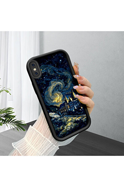 ucuc iPhone X/XS Uyumlu Siyah Silikon Kılıf Darbeye Dayanıklı Kamera Korumalı