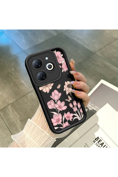 ucuc حافظة سيليكون سوداء متوافقة مع هاتف Infinix Hot 40i، مقاومة للصدمات، طبا...