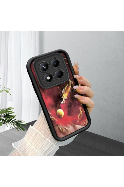 ucuc حافظة سيليكون سوداء متوافقة مع Redmi Note 14 Pro 4G، مقاومة للصدمات مع ح...