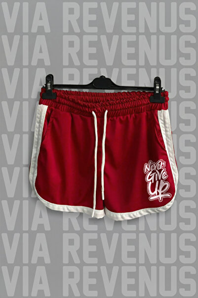 Vordevia Never Give up Printed Women's Sports Running and Fitness Shorts with...