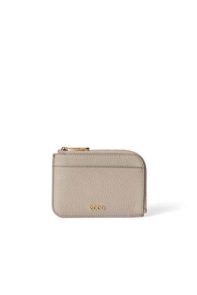 Ecco Card Case Zipped Pebbled Leather