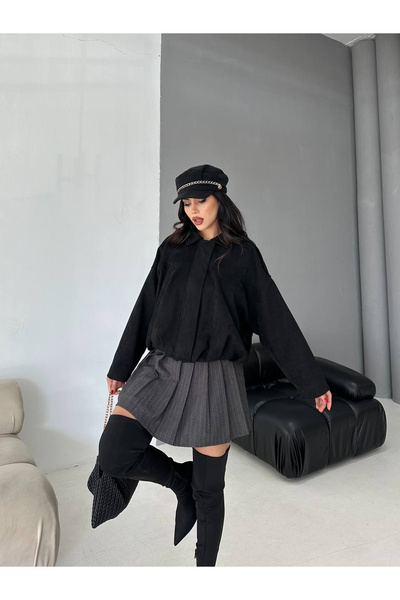 PRİFALDİ Süet Apoletli Bomber Ceket