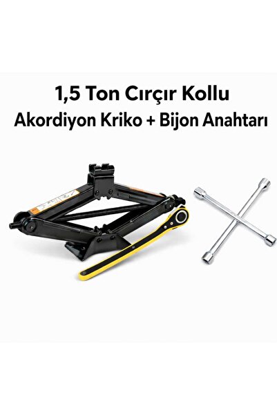 DORU Cırcırlı oto krikosu(1.5 Ton)+Bijon Anahtarı