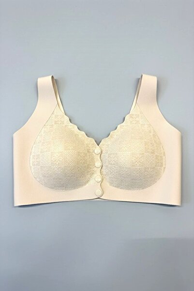 C&City Non-wired Stitch-Free Laser Front Snap Padded Bra C26205 Tan