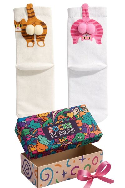 Socks Stations Set čarapa Pompom mačka i kutija za čarape za pse