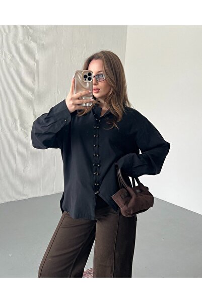 FERZOLAİO Judge Collar Black Shirt