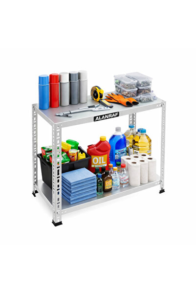 ALANRAF 2 Katlı Galvaniz Çelik Raf - Depo, Arşiv, Kiler, Dosya, Market Rafı, ...