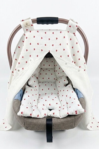 Ponchik Müslin % 100 Pamuk Çift Taraflı Yenidoğan Bebek Puset Örtüsü ve Minde...