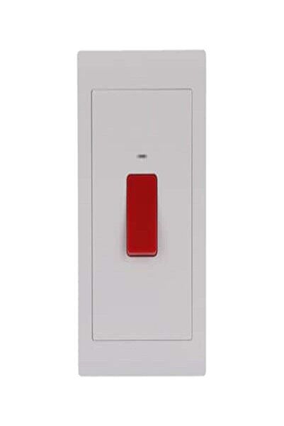 ABB مفتاح أحادي القناة 45 أمبير مزدوج مع نيون (6×3)، لون أبيض