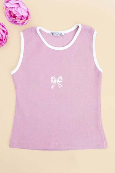 Fulla Moda Bow Štampano Rebrasto Djevojački kombinezon