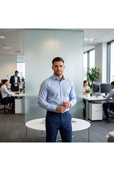 Fine Touch Premium Men's Shirt – 100% Cotton Stylish and Office-Ready Shirt C...