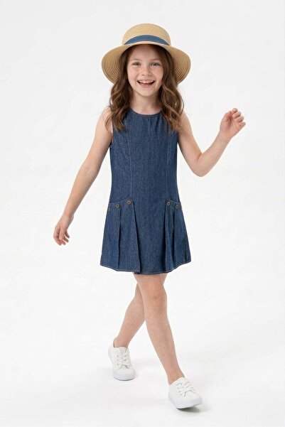 Fulla Moda Sa džepovima Nabrano Devojčica haljina