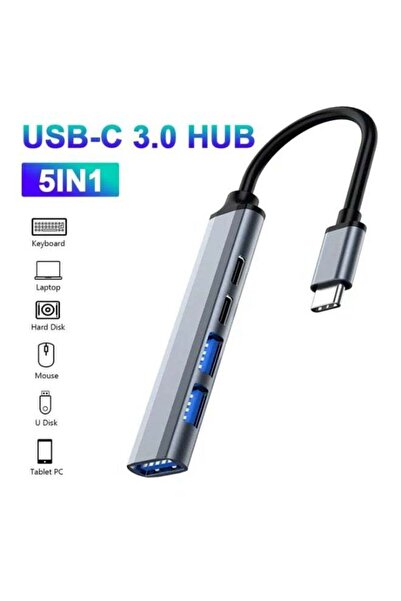 ANSTY UA-04 Smart 5 in 1 Converter - Type-C to USB 3.0 and USB 2.0 Ports